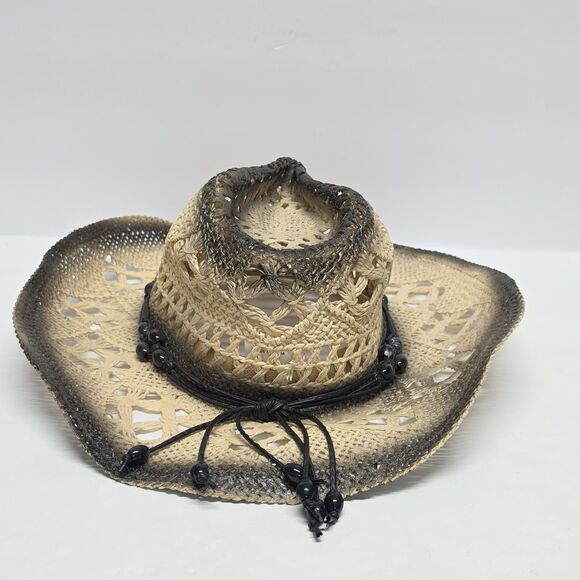 Milani Straw Western Hat With Shapeable Brim Elastic Band Cowgirl Cowboy Rodeo